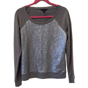 Banana Republic grey sequined sweater, medium